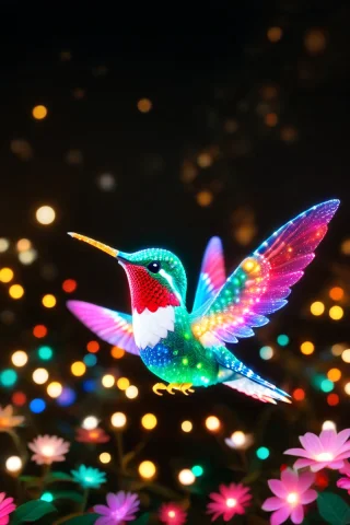 A Cute And Happy Hummingbird Riding On A Hummingbird Holding... — SDXL AI Prompt: a cute and happy hummingbird riding on a hummingbird holdings a yyy. joyful.. LE...
