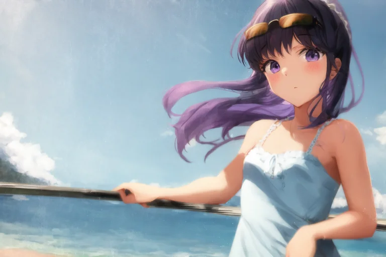 Masterpiece, 1girl, Blue Gradient Hair, Solo, Expressionless...