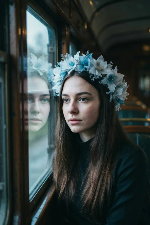 Stunning Photorealistic Portrait Of A Young Woman With Pale...