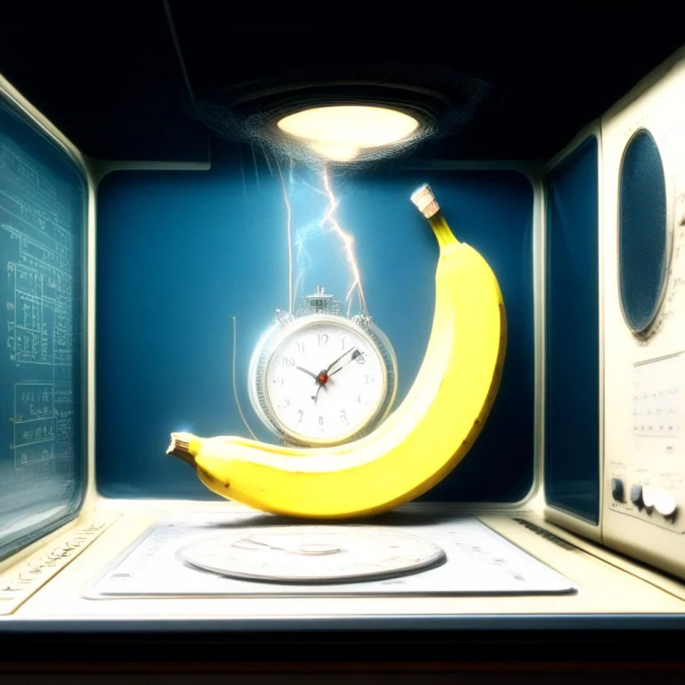 All In The Microwave,banana,half Of The Banana Is Made Of Cl...