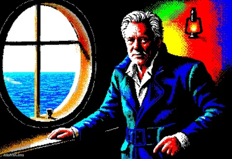 Zxpixseva, An Elderly Lighthouse Keeper, Gray Beard, Dark Co... — FLUX AI Prompt: zxpixseva, an elderly lighthouse keeper, gray beard, dark coat, standing inside...
