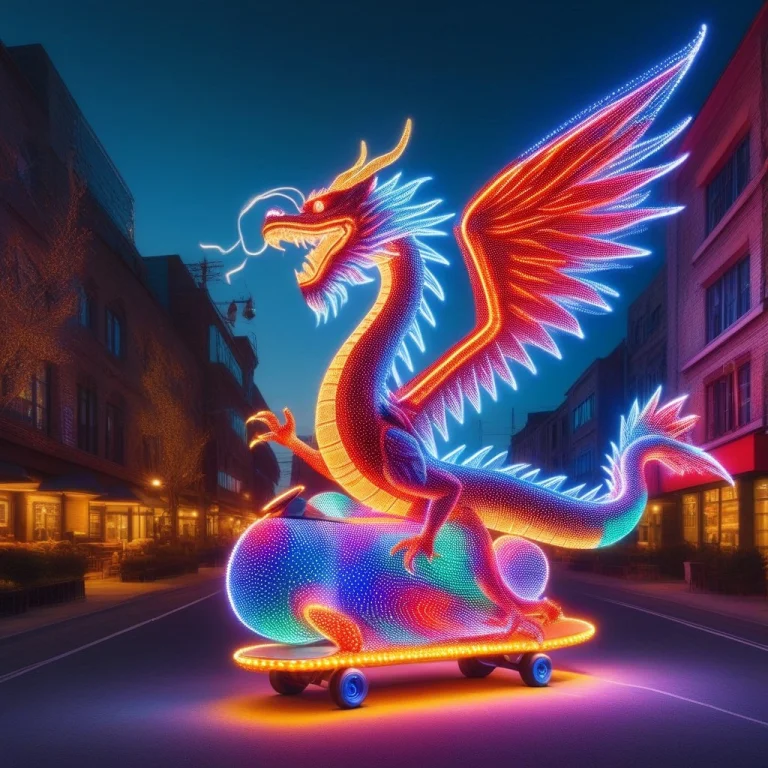 Colorful Led Lights, Led, Red Dragon1.1 Made Of Colorful Led...