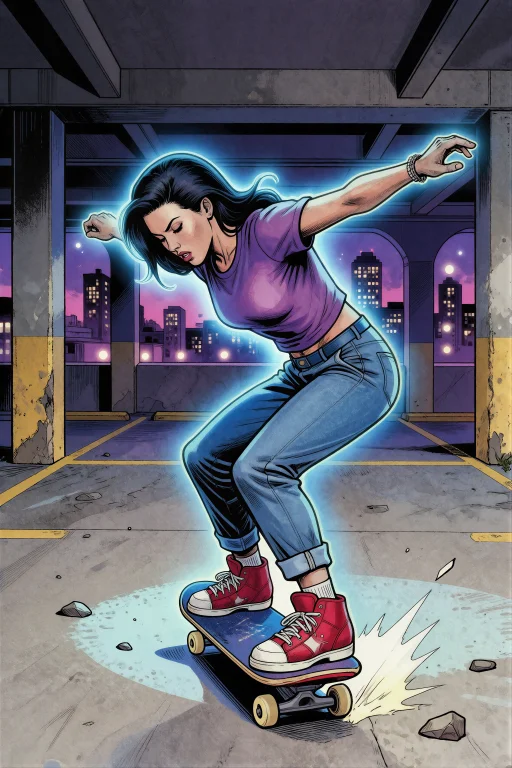 Rockstyle, A 90s Comic-book Style Illustration Of A Skater C...