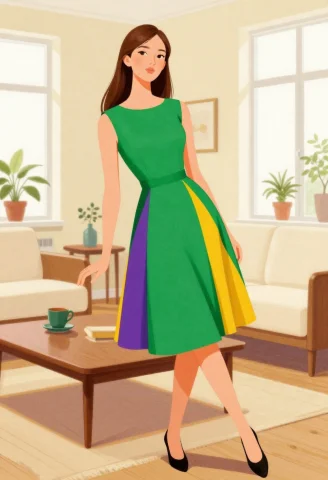 Vibrant Mid-century Fashion Illustration, Semi-realistic Pai... — Stable Diffusion AI Prompt: vibrant mid-century fashion illustration, semi-realistic painted anime aesthetic...
