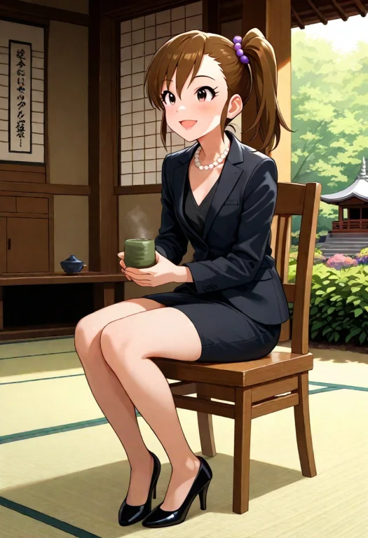 Masterpiece, 1girl, Idolmster, Futami Mami, Black Blouse, Bl...