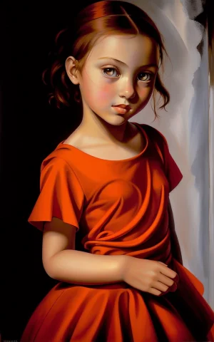 Loratdlp0.6 Painting Of A Girl Side On With Her Head Turned... — Stable Diffusion AI Prompt: painting of a girl side on with her head turned to face the camera, she is wear...