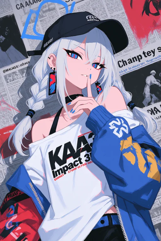Azure Youth Anime Art Style, M4lph4sx, , A Young Woman With...