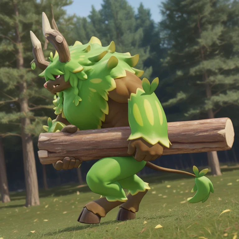 Solo , 1boy , Male Focus, 3lgr0v3, Minotaur, Muscular, Leafy...
