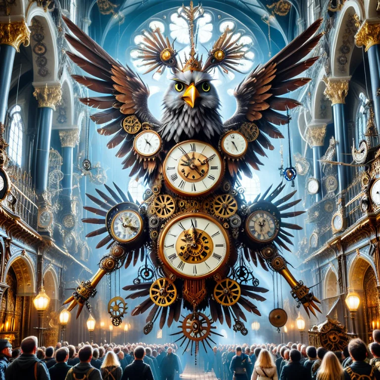 A Giant Cuckoo Clock Cathedral Interior Where A Mechanical C...