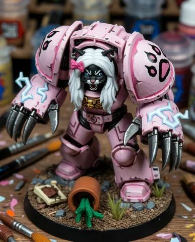 A Highly Detailed, Close-up Photo Of A Plaatic Minifigure Fr... — Stable Diffusion AI Prompt: A highly detailed, close-up photo of a plaatic minifigure from the Warhammer 40K...