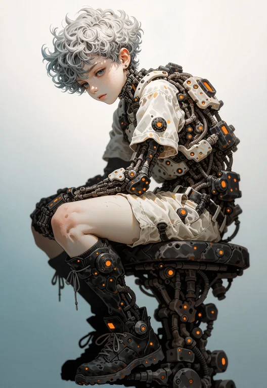 This Is A Digital Semi-realistic Sci-fi Style. The Central F...
