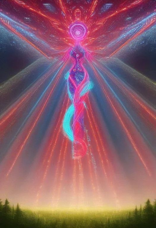 A Surreal Neon World Built Around A Colossal Floating Singul...