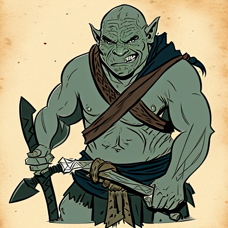 Sketch Of An Orc Holding An Axe, Sd15journalsketch