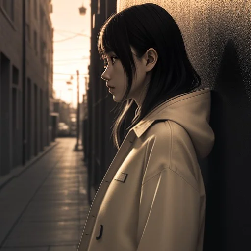 A Structured Coat Against A Pastel Studio Wall, Golden Hour...