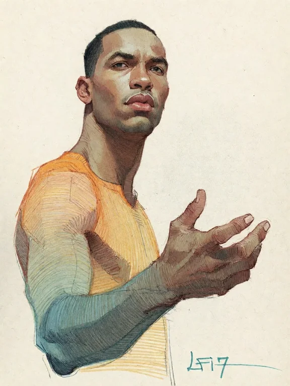 Bradhamel Art Style. A Detailed Colored Pencil Sketch Of A B...