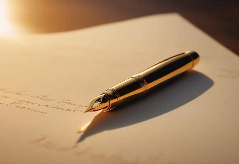 A Fountain Pen Resting On An Unfinished Letter, Octane Rende...
