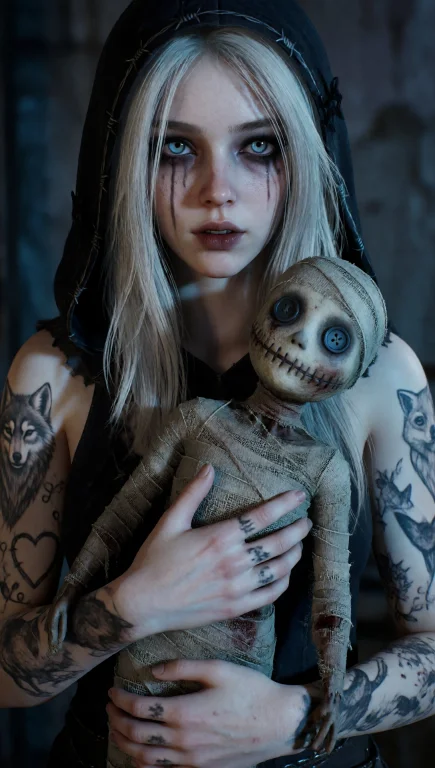 A Young Woman With Pale Skin, Visible Pores, And Detailed Te...
