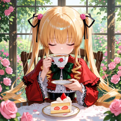 Masterpiece, Very Aesthetic, 1girl, Shinku Rozen Maiden, Lon... — Stable Diffusion AI Prompt: masterpiece, very aesthetic, 1girl, shinku \(rozen maiden\), long blonde hair in...