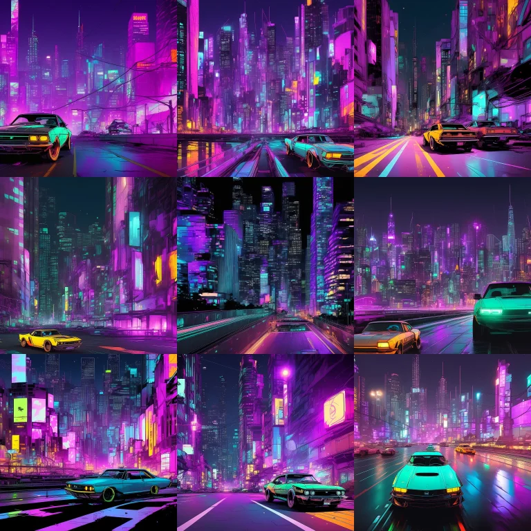 Samdoesarts1.3, Nvinkpunk, Cars, City, Night Time, Neon Ligh...