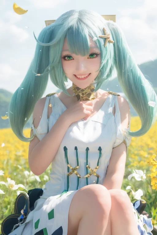 Faruzan Genshin Impact, Twintails1.2, 1girl, Solo, Hair Orna...