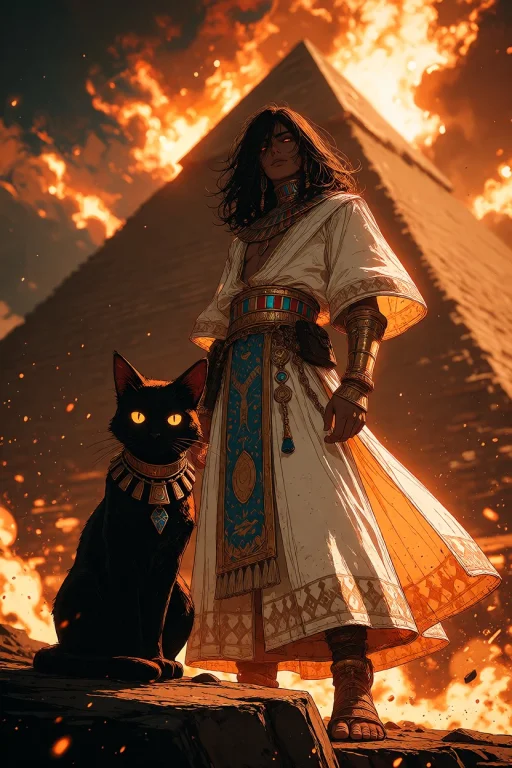 Ta86inkriot, Thin Black Outlines, A Majestic Egyptian Prince...