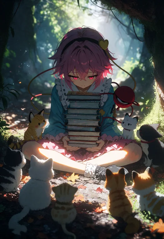 Kani2rer , A Tender 2d Anime Scene Of Komeiji Satori Sitting...