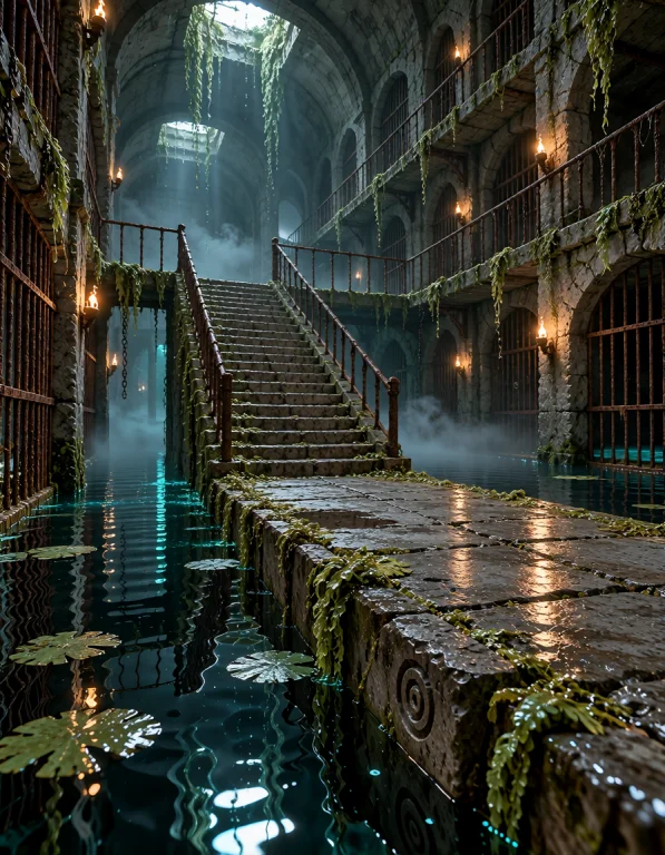 3xpl0r3 Dung30n, Photorealistic, Same Flooded Forgotten Pris...