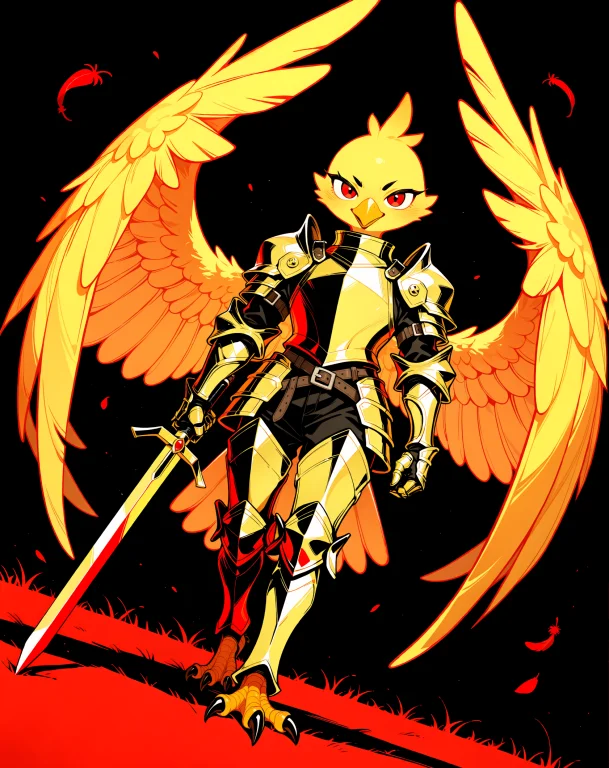 Solo, Anthro Bird, Wings1.05, Ambiguous Gender, , Red Eyes,...
