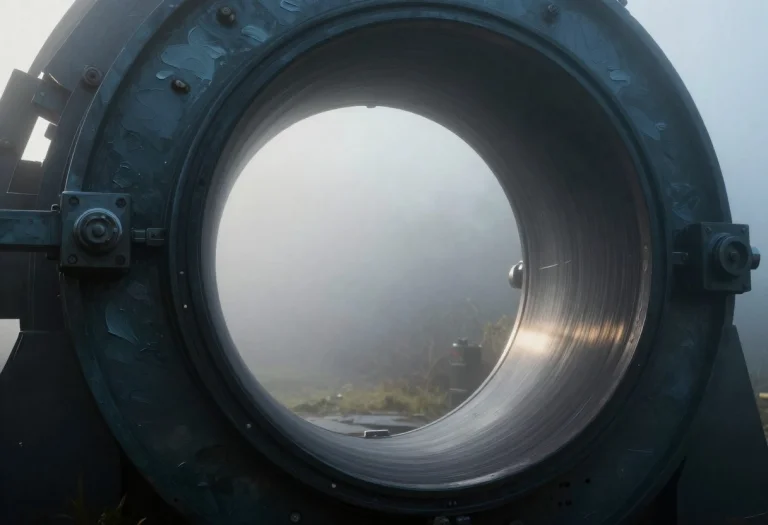 A Wormhole Gate Ringed With Slow-turning Machinery, Impasto...