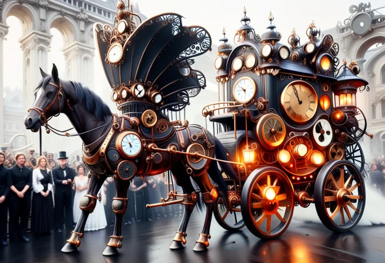 Clockstyle Horse-drawn Carriage, Steampunknoireai
