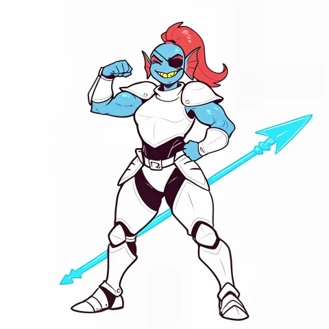 Kayla-na Artstyle, Undyne, 1girl, Fish Girl, Blue Skin, Red... — Stable Diffusion AI Prompt: kayla-na artstyle, undyne, 1girl, fish girl, blue skin, red hair, ponytail, eyep...