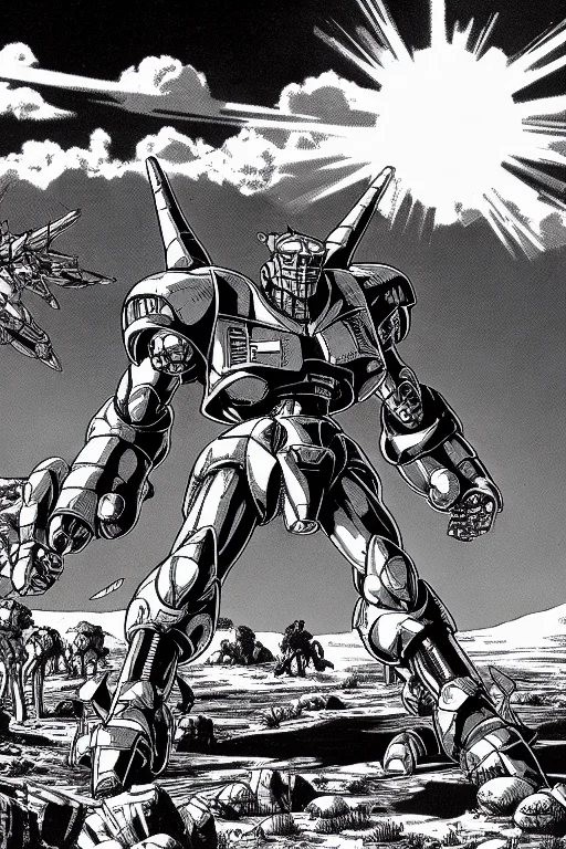 Pboldrifrpgstyle Mecha Robot Monster And A Fighjetter On An...