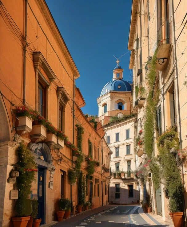Style-italy Style-renaissance A Street Light In Front Of A C...