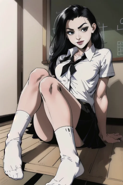 Masterpiece, High Quality, 1girl, Evil Smile, Black Eyes, Si...