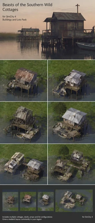 Classic Cottages From The Film Beasts Of The Southern Wild,...