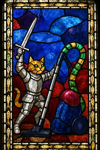 A Medieval Stained Glass Window Glowing With Sunlight Shinin... — Stable Diffusion AI Prompt: A medieval stained glass window glowing with sunlight shining through it. Everyt...