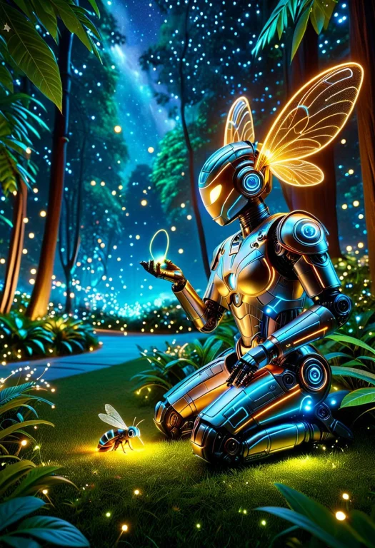Lazypos, A Futuristic Robot With Glowing Blue Led Lights Lea...