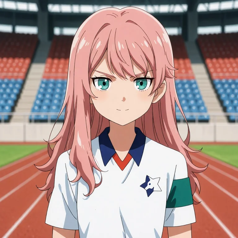 Female. Grown Up Version With Long Pastel Pink Hair At Conte...