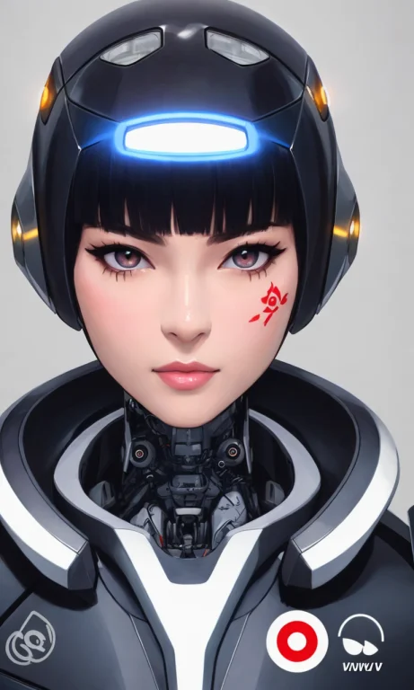 Realistic Portrait Painting Of A Japanese Robotic Geisha Wit...