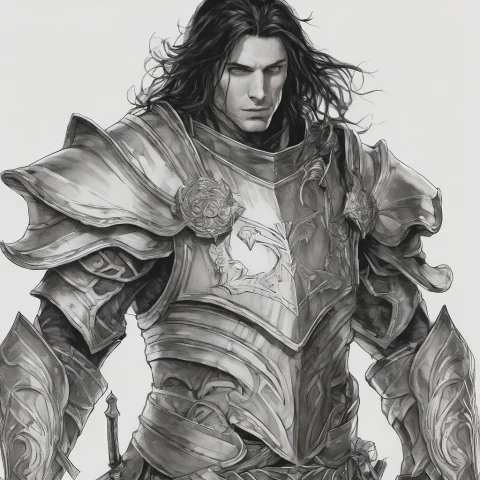 A Cleric In Full Armor, Young Male Human,, Long Black Hair,... — SDXL AI Prompt: a cleric in full armor, young male human,, long black hair, breathtaking an cine...