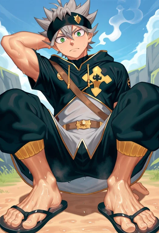 1boy, Male Focus, Solo, Asta From Black Clover, Outdoors, Sq...