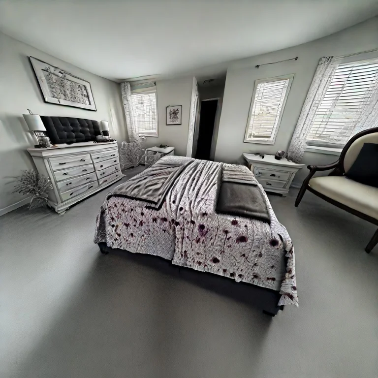 This Photograph Depicts A Serene, Neatly Arranged Bedroom. T...