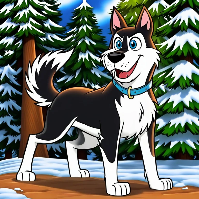 Snow, Blue Eyes, Pine Tree, Tree, Outdoors, Ai-generated, No...