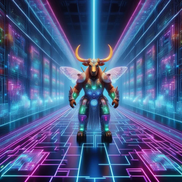Led, Colorful Led Lights, A Fashionably Armored Minotaur Sta...