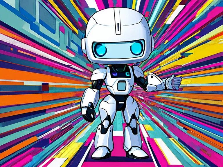 Masterpiece, Best Quality, A Futuristic White Chibi Robot Br...