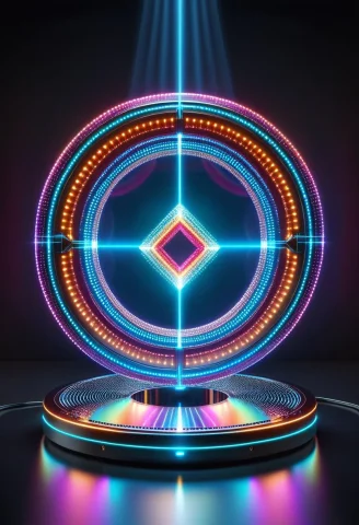High Quality, A Futuristic Communication Device Made Of Colo... — SDXL AI Prompt: high quality, a futuristic communication device made of colorful LED lights, ele...