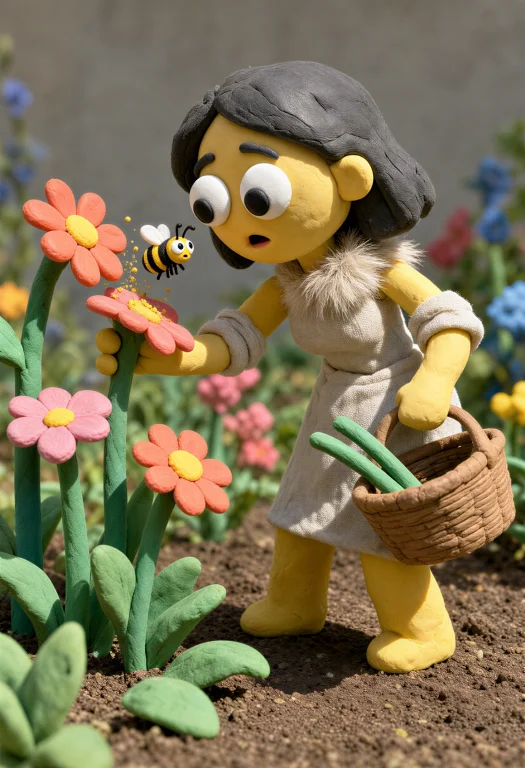 A Single Frozen Frame From A Handmade Diy Claymation Scene A...