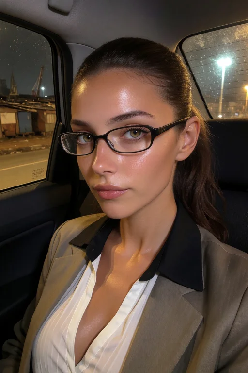 Spanish Woman, Attractive Face, Hazel Eyes, Slicked Back Pon...