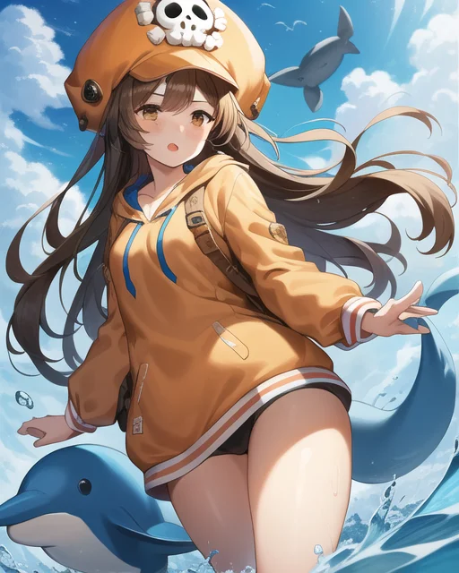 1girl,mayms,anchor, Dolphin, Beautiful, Masterpiece, Best Qu...