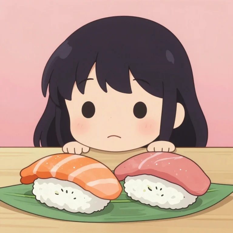 Una Pintura De Sushis Con Cara Tierna Estilo Anime